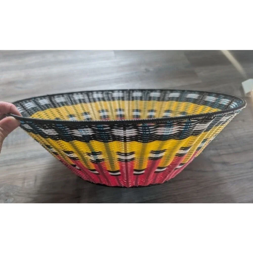 Vintage Telephone Wire Basket Multi Color Large 17